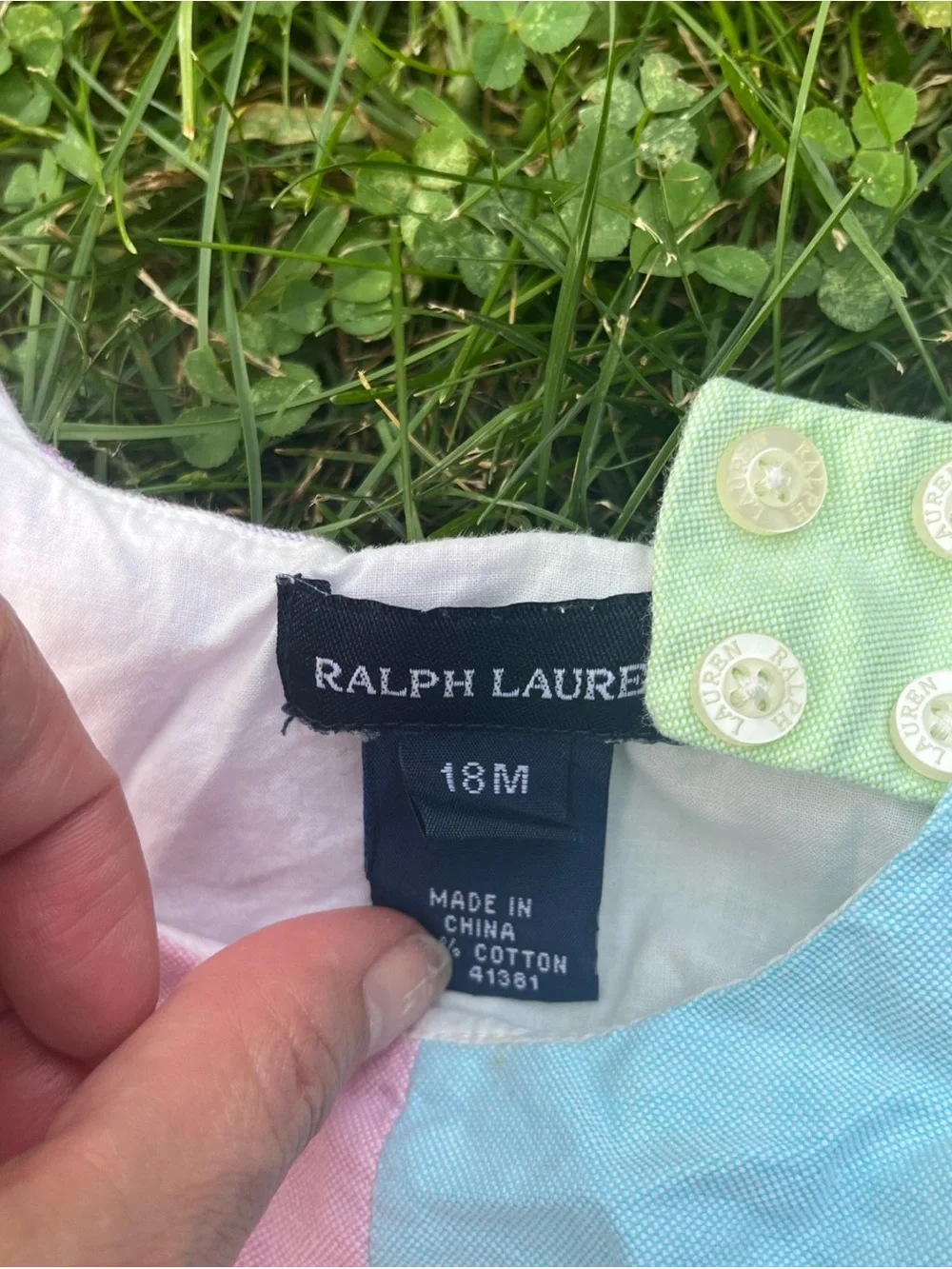 Ralph Lauren Girls Pastel Colorblock Tank Dress - Pink, Blue & Green Vintage